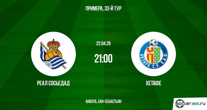 Превью Реал Сосьедад  Хетафе 22042026